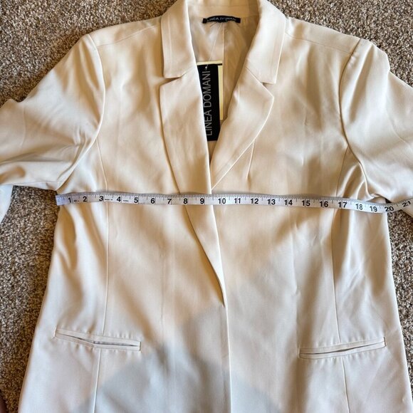Linea Domani cream blazer jacket three quarter sleeve office professional casual - Picture 10 of 12